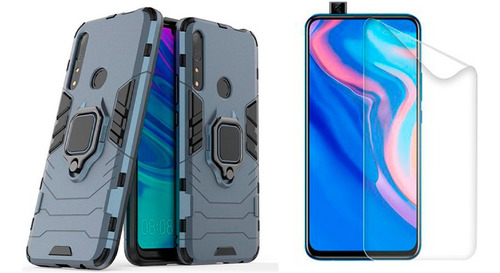 Funda Estuche Anti Golpes Con Anillo Para Huawei + Hidrogel