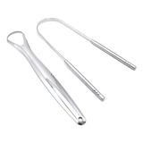 Raspador De Língua Em Aço Inox Para Higiene Bucal Kit 2 Pcs