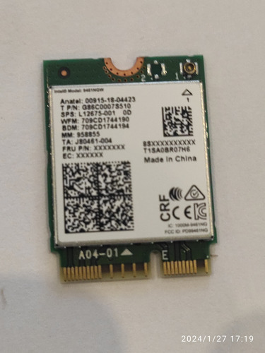 Placa Wifi Asus X515 Intel 9461ngw