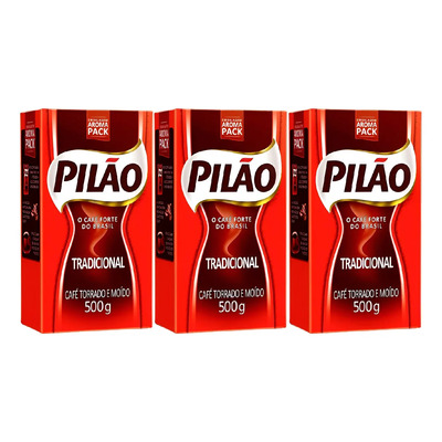 Café Pilão Torrado E Moído Tradicional - 3 Pacote 500g | Frete grátis
