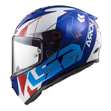 Casco Moto Pista Integral Ls2 323 Arrow Rapid Evo Techno Color Blanco/azul Tamaño Del Casco S