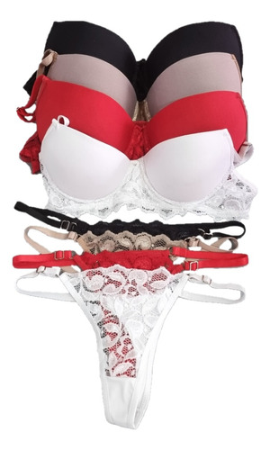 Conjunto Taza Soft Lisa Espalda Encaje  Y Less Regulable