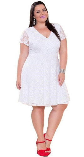 Vestido Plus Size Renda #74 Batizado Noiva Casamento Civil