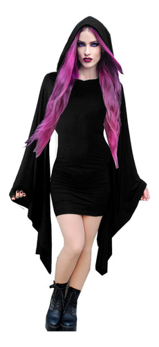 Vestido Gotico Capucha Bodycon Witch Goth Pagan Medieval