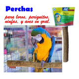 1 Percha Madera Natural Recta 25-30 Cm Loros, Pericos, Aves