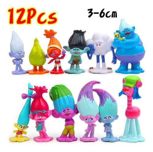 12 Piezas De Juguetes De Troll Toys, Regalos Para Niños