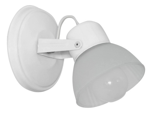 Aplique 1 Luz Spot Móvil Bl - Bl Tulipa Vidrio Apto Led S