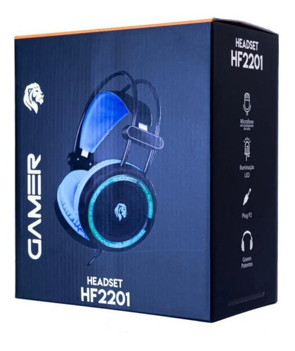 Headset Gamer C/ Microfone Hayom Hf2201 Azul/preto