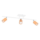 Lampara Aplique Techo Moderno Caño Recto 3 Luces Spot Madera Color Blanco Gioluce 3891-3-bl/ne