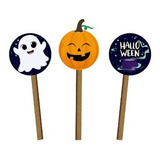 3 Picks Enfeite Decorativos Halloween Em Mdf Festa Mesa Novo