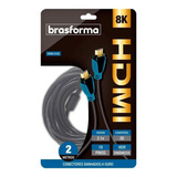 Cabo Hdmi 2m Ultra Hdr 8k Dinâmico Brasforma Gold 2.1 19p