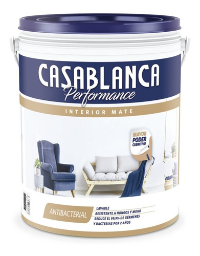 Performance Látex Interior Mate Antibacter 4 Lts Casablanca