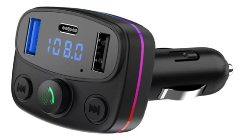 Transmisor Reproductor Bluetooth Inalámbrico Auto Luces Led