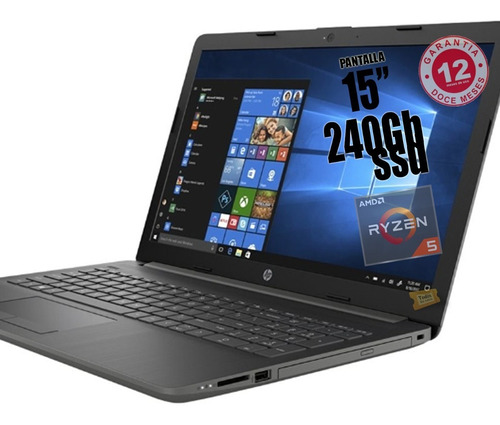 Notebook Hp Ryzen 5 / 16gb Ram / Ssd 240gb / Diseño + Gamer 15ry