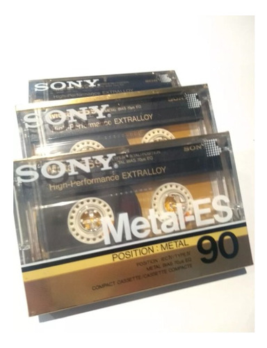 Fitas Cassete Sony Metal Es-90 Virgem Lacrada - Kit Com 3   
