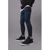 Jeans Chupin Sin Roturas Para Hombre Stone Azul Oscuro Bond