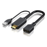 Cable Adaptador Hdmi A Displayport 4k 60hz - Pc Mac Consolas