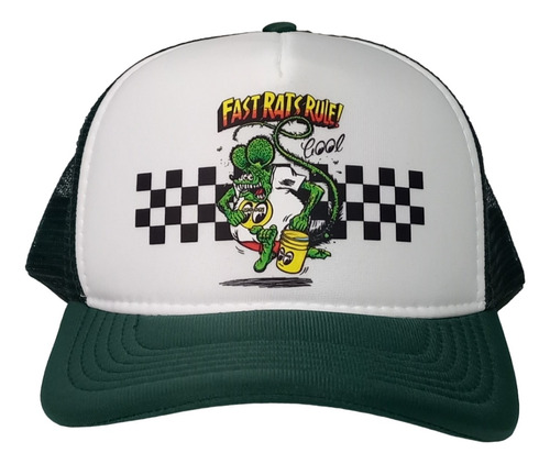 Boné Aba Curva Rat Fink Fast For Kultura Kustom Trucker Std