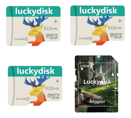 512 Mb (no Gb) Paquete De 3 Tarjetas Micro Sd Luckydisk Tarj