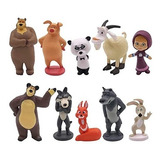 Figuras De Acción Masha Y El Oso 8 Cm Pvc 10 Unids Coleccion