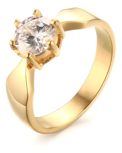 Anillo Matrimonio Compromiso Circonita Enchapado Oro 18k 