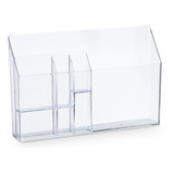 Organizador Mesa Cristal Com Divisorias Office Escritorio