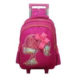 Mochila Infantil Feminina Boneca Lacinho Rodinha Impermeáve