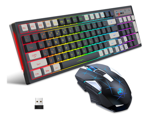 Kit De Teclado Y Mouse Hxsj L99 Inalámbrico 96 Teclas Rgb