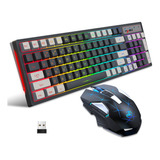 Kit De Teclado Y Mouse Hxsj L99 Inalámbrico 96 Teclas Rgb