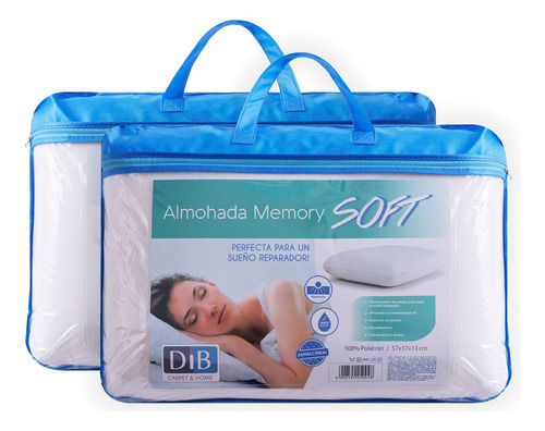 Almohada Memory Soft 57x37 Cm -  Pack 2 Unid