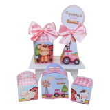 Lembrancinha Personalizada Fazendinha Rosa Kit Festa 15unds 