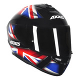 Capacete Para Moto  Integral Axxis  Draken  Black, Red E Blue Uk Gloss Tamanho 54 