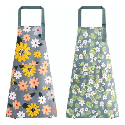 2pcs Delantal De Cocina De Mujer Mandil Con Bolsillo Imperme | MercadoLibre
