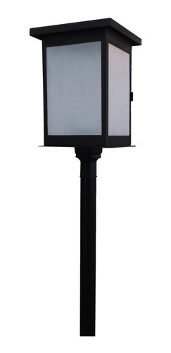 Farol Con Columna De Hierro Jardín Exterior 1 Luz Led