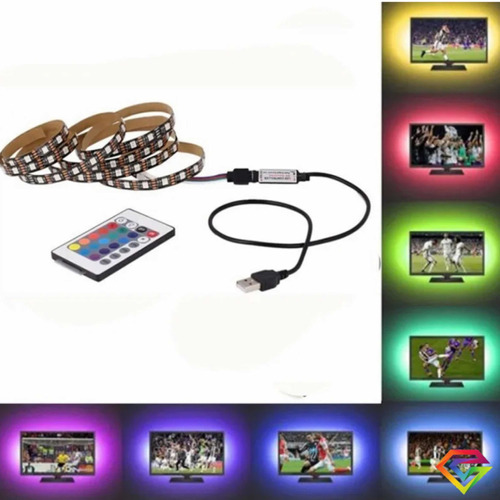 Cinta Rgb Tira Led Usb Para Tv, Pc+ Control Remoto 2m 