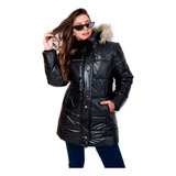 Campera Mujer Tapado Dama Metalizado Impermeable C/corderito