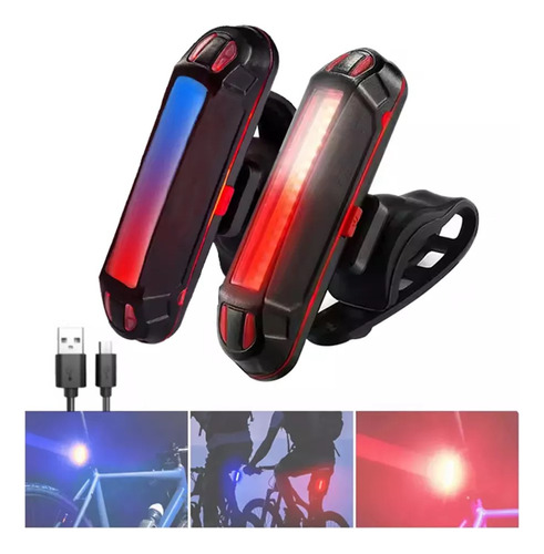 2pz Luces Usb Recargable Led Lampara Para Bicicleta Strobe Tigmanerung