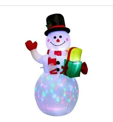 Decoración Inflable Luminoso Navidad Muñeco De Nieve