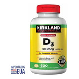 Vitamina D3 50mcg (2000 Iu) Kirkland C/ 600 Softgels
