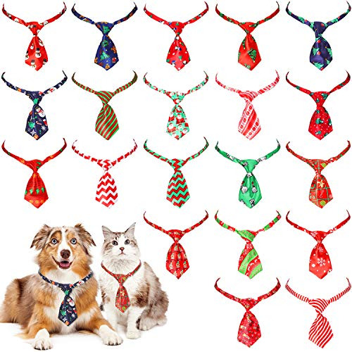 20 Piezas De Perro Mascota Navidad Corbatas Pajaritas D...