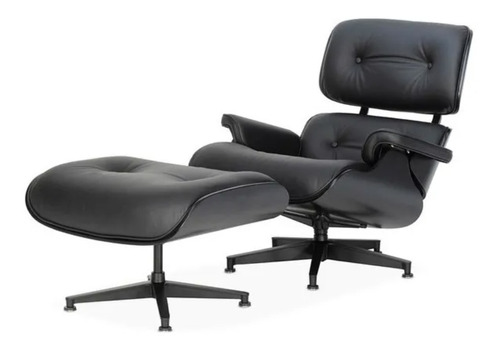 Herman Miller Chaise Lounge Sillon Con Ottoman Full Black