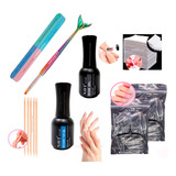 Kit Tips París Night Soft Gel+base Navi+top Navi/pincel/wipe