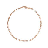 Esclava Pulsera Delgada Tipo Figaro Unisex Oro Laminado  3mm