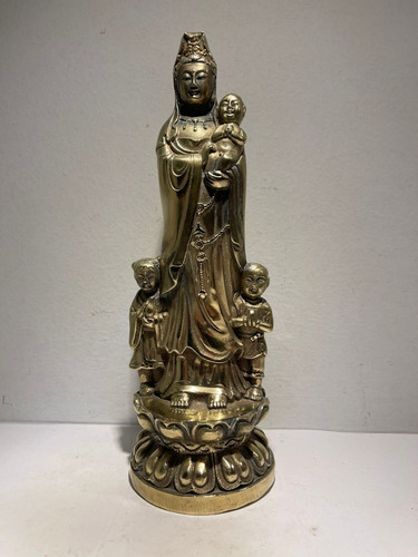 Antigua Figura Buda Oriental Original Bronce C/ Sello