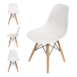 Silla Eames Diseño Patas Madera Dsw Colores X4