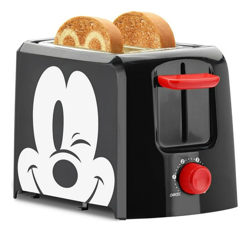 Tostador De Pan Disney Mickey Mouse 2 Rebanadas Negro 