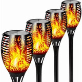 Lámpara Decorativa Antorcha De 12 Luces Led P/jardín, 4 Pzs.