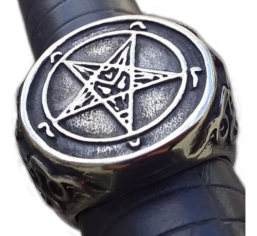 Anel Cruz Leviathan Original Titanium Satanismo Lavey 