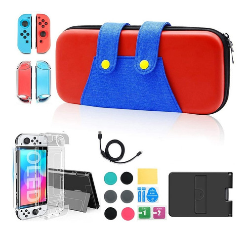 Kit Accesorios Para Nintendo Switch Oled Funda Estuche 20pzs