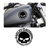 2 Calcomanías Para Motocicleta Tanque Logo Harley Calavera